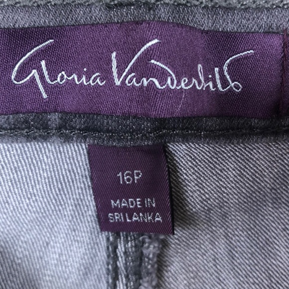 Gloria Vanderbilt Gray High Rise Amanda Style Jeans - Size 16 Petite - Picture 10 of 14
